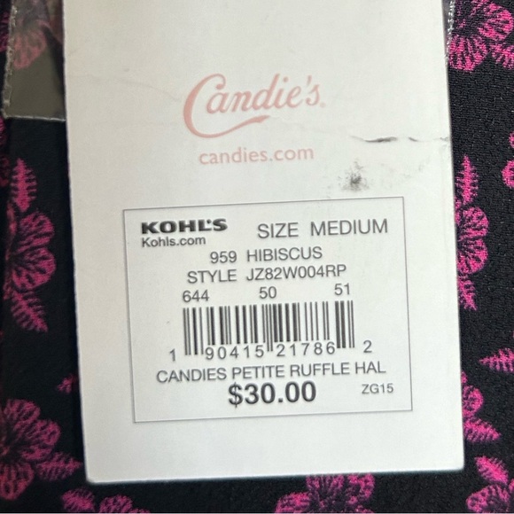 NWT CANDIE’S Woman’s Medium Floral Ruffled Sleeveless Tank-Top With Keyholeback - Picture 11 of 12
